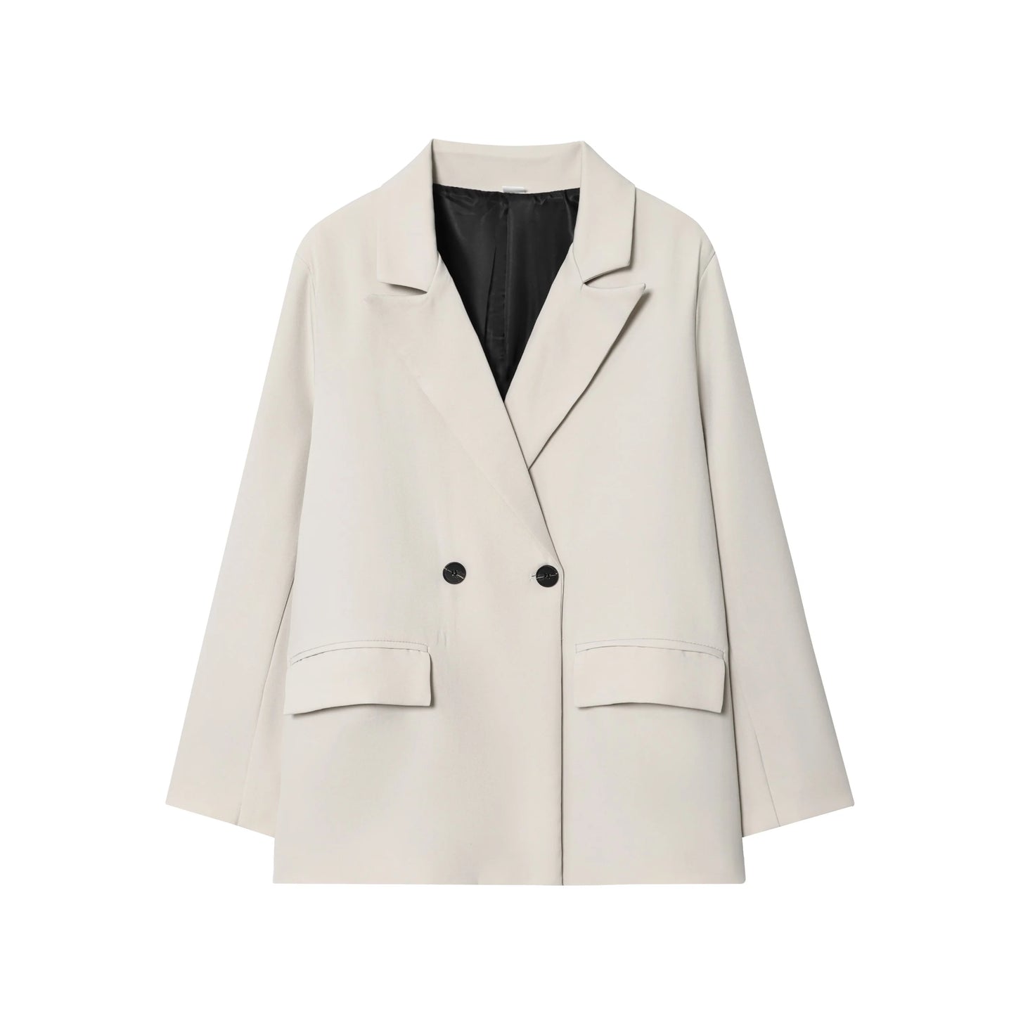KONDALA Chic Brown Oversized Blazer Women V Neck Double Buttons Loose Blazer Jacket Fashion 2025 Fall Office Lady Casual Outwear