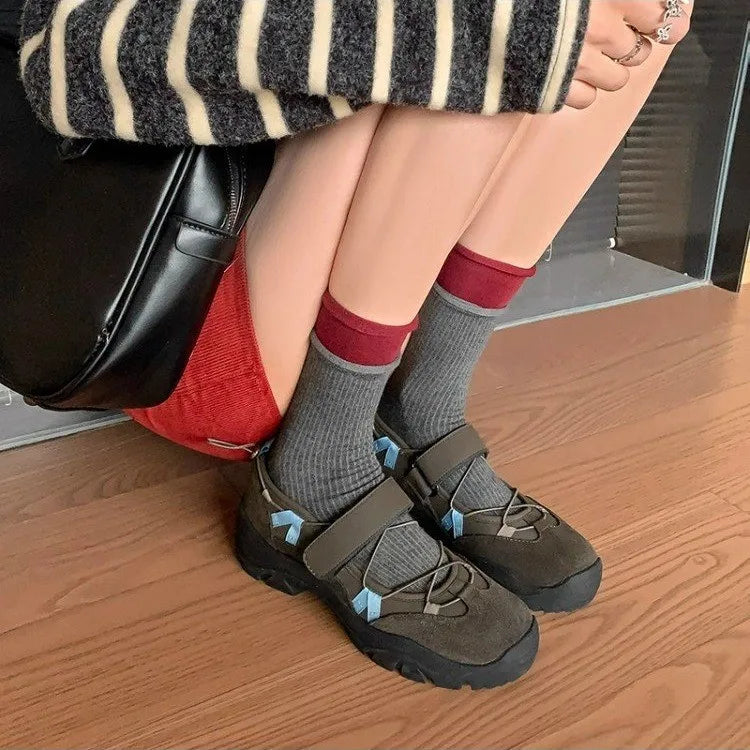 Casual Sports Mary Jane Shoes Autumn New Retro Round Toe Shallow Mouth Soft Sole Non-slip Single Shoes