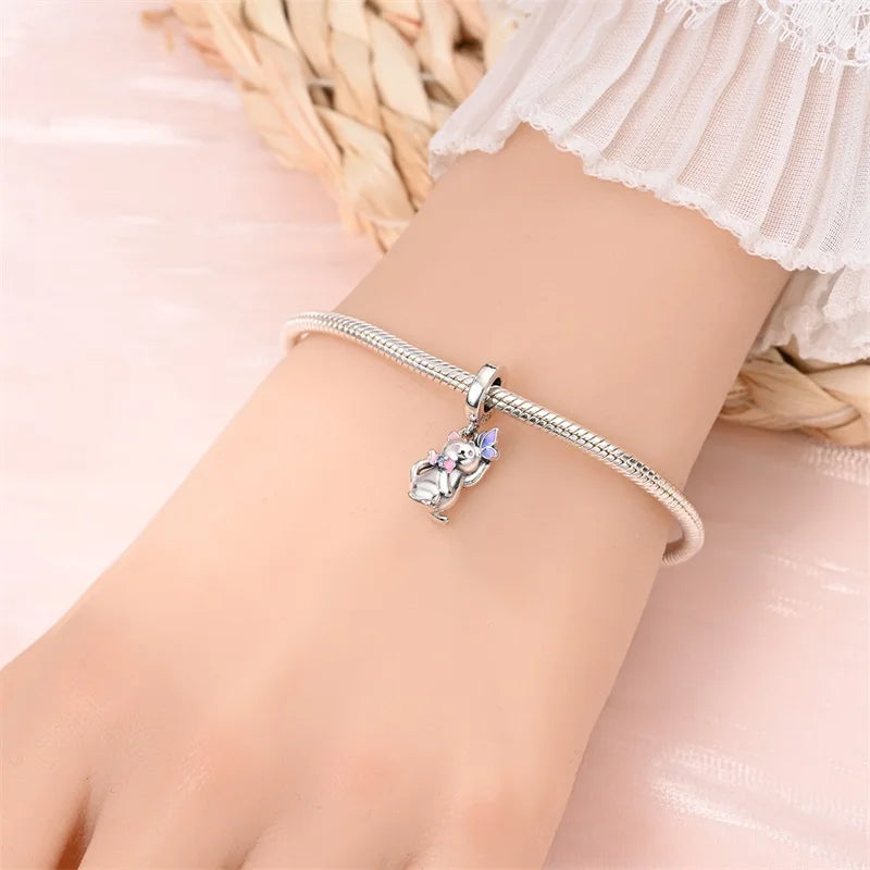 S925 Sterling Silver Owl Squirrel Bear Hedgehog Cute Animal Series Creative Charms Beads Fit Pan Original Bracelets DIY Jewelry