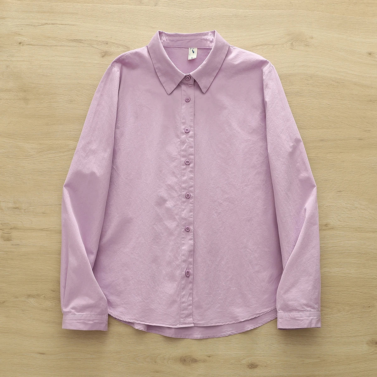 Simple Fine Cotton Casual Shirts Women 2025 New Fresh Lady Solid Color Loose Blouses and Tops Ladies Long Sleeve Shirt Clothing