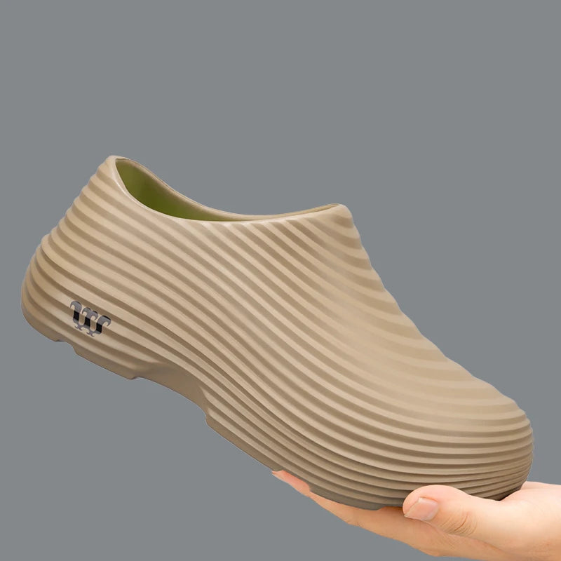 Waterproof Rubber Sandals Soft Comfort Kitchen Chef Shoes for Men Summer Beach Shoes Yacht Outdoor Casual Camping River Creek