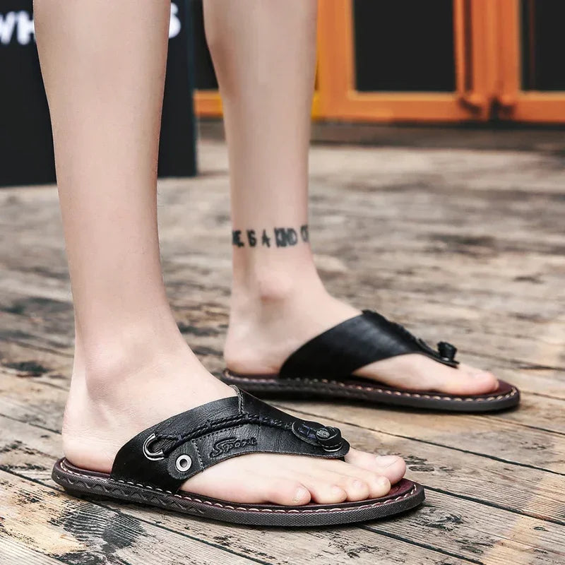 Men Handmade Braided Rope Flip-flops Mixed Colors Low Gang Summer Casual Outdoor Breathable Beach Shoes Non-slip Oxfords Slides