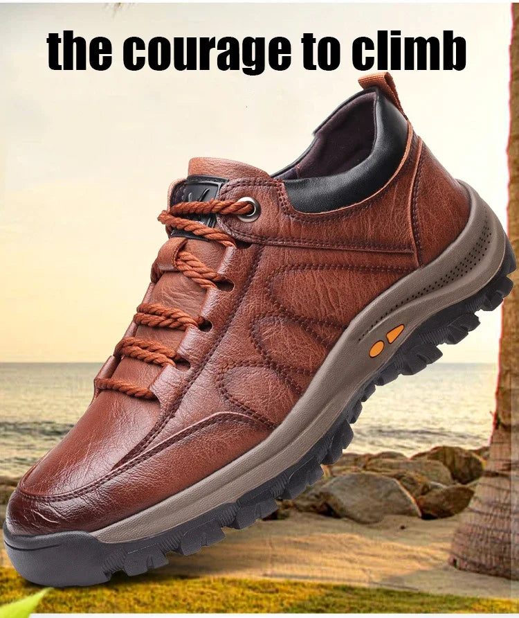 Lightweight Odor-proof Outdoor Wear-resistant Non-slip Hiking Shoes Men Leather PU Casual Shoes Men's Sports Shoes Zapatillas