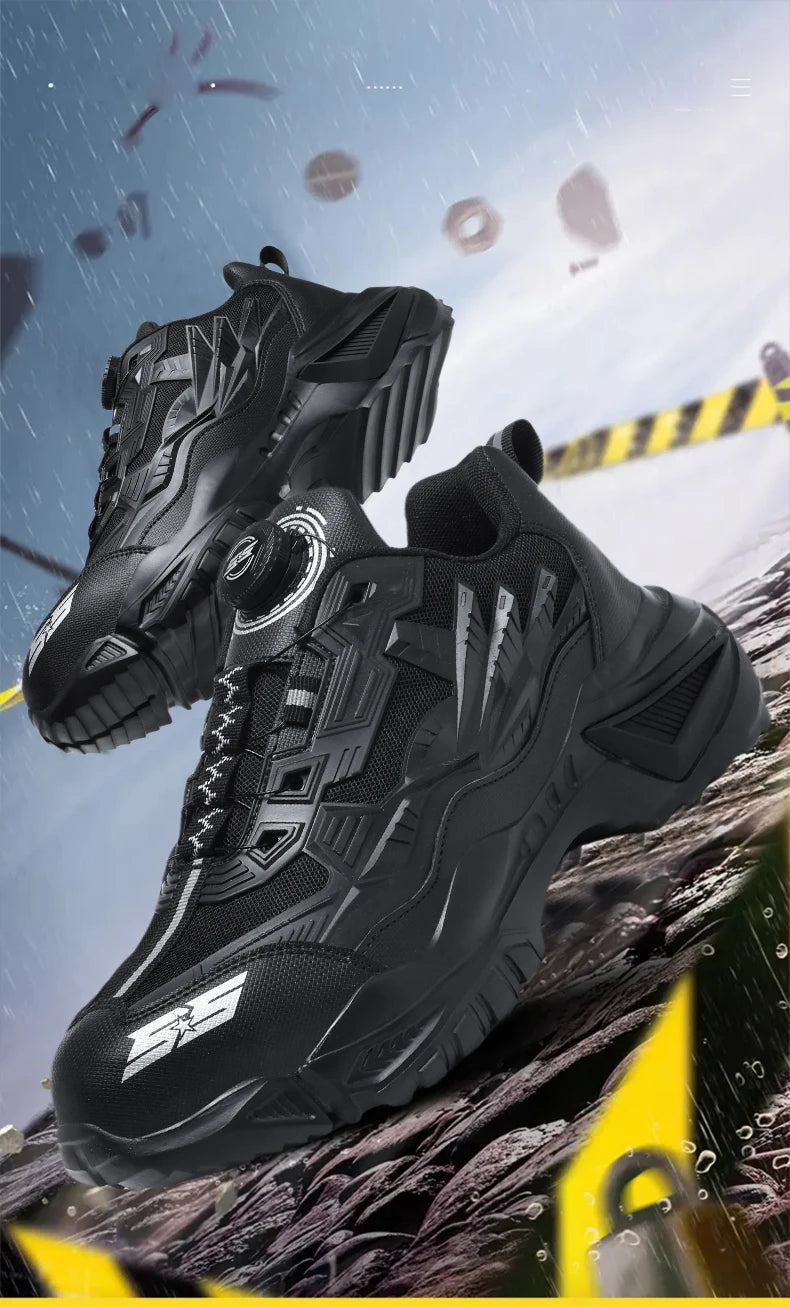 Men's Military Tactical Boots Army Boots Men Side Zipper Military Boots Men Anti-Slip Ankle Boots Work Safety Shoes Hiking Shoes