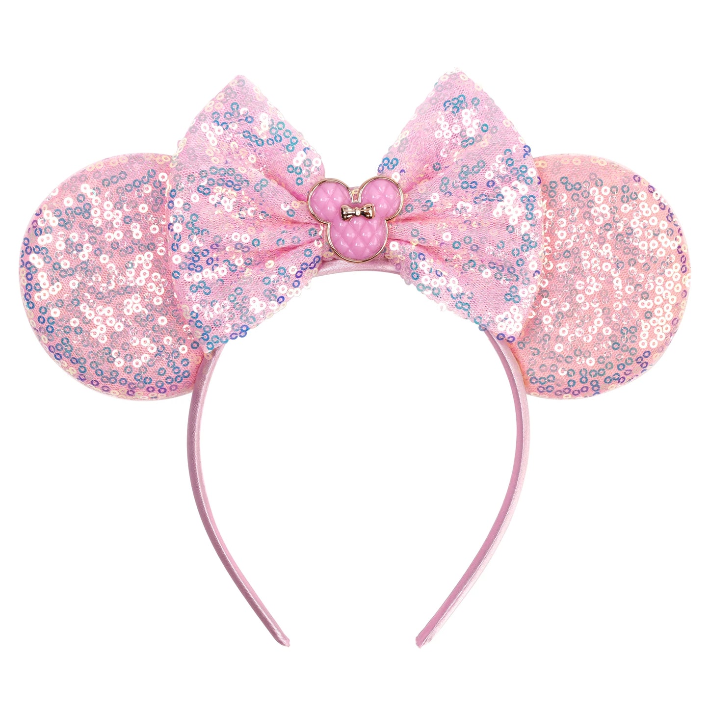2025 New Halloween Mickey Mouse Ears Headbands Sequins Hair Bow Women Festival Party Cosplay Hairband Gift Kids Hair Accessories