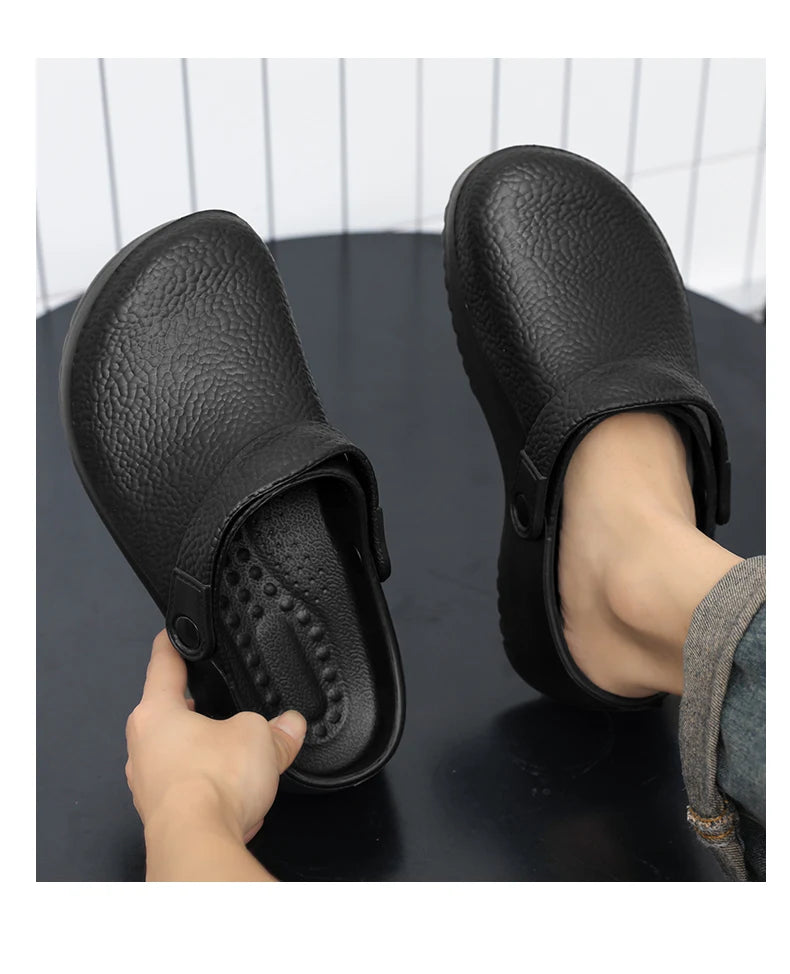 Summer Chef Shoes for Man Sport Sandals Flat Non Slip Clogs Kitchen Shoe Multi Occasion Multi Crowd Work Shoes Walking Slippers