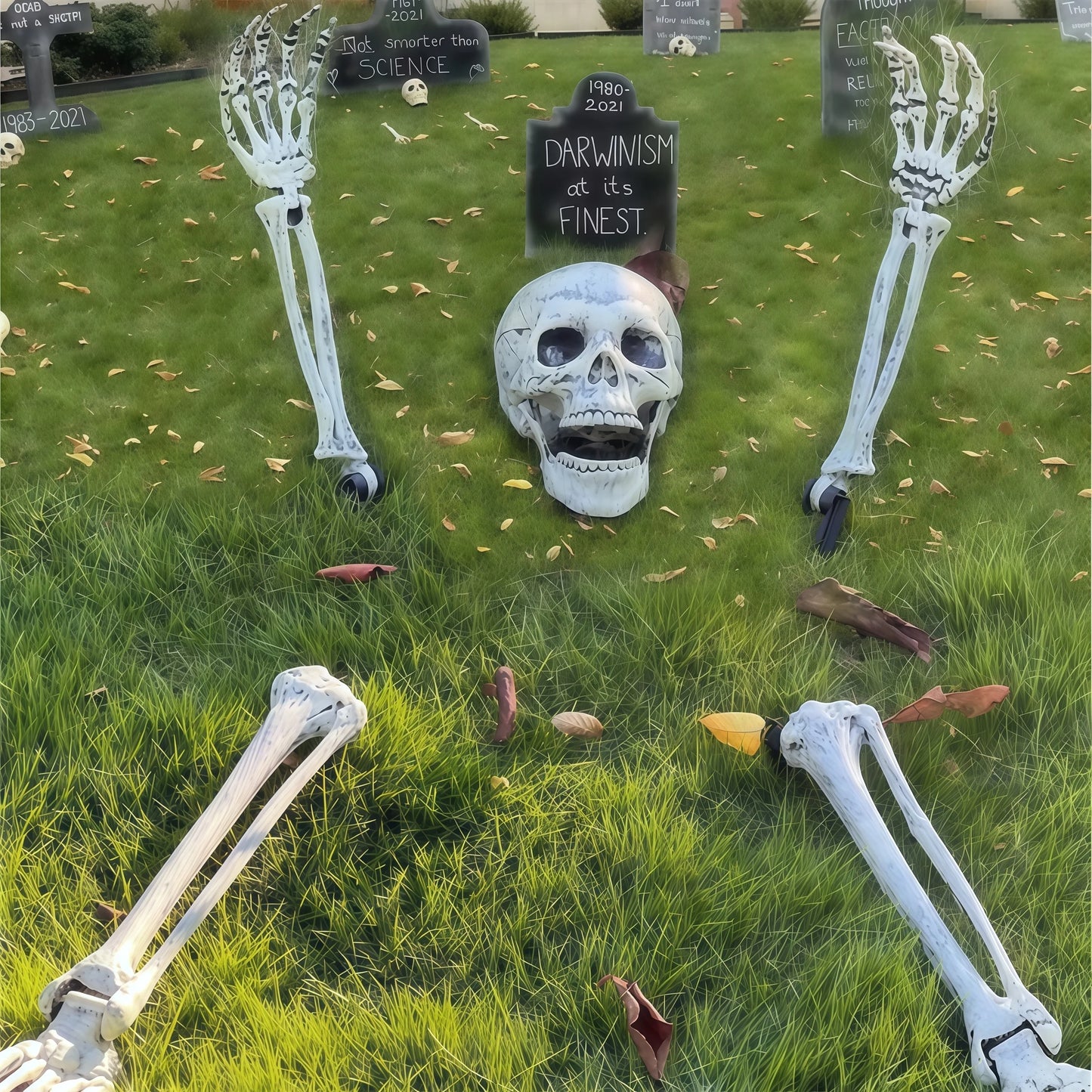 Halloween Skeleton Stake Decorations, Realistic Skeleton Arm Leg Bones, Spooky Yard Garden Halloween Decoration
