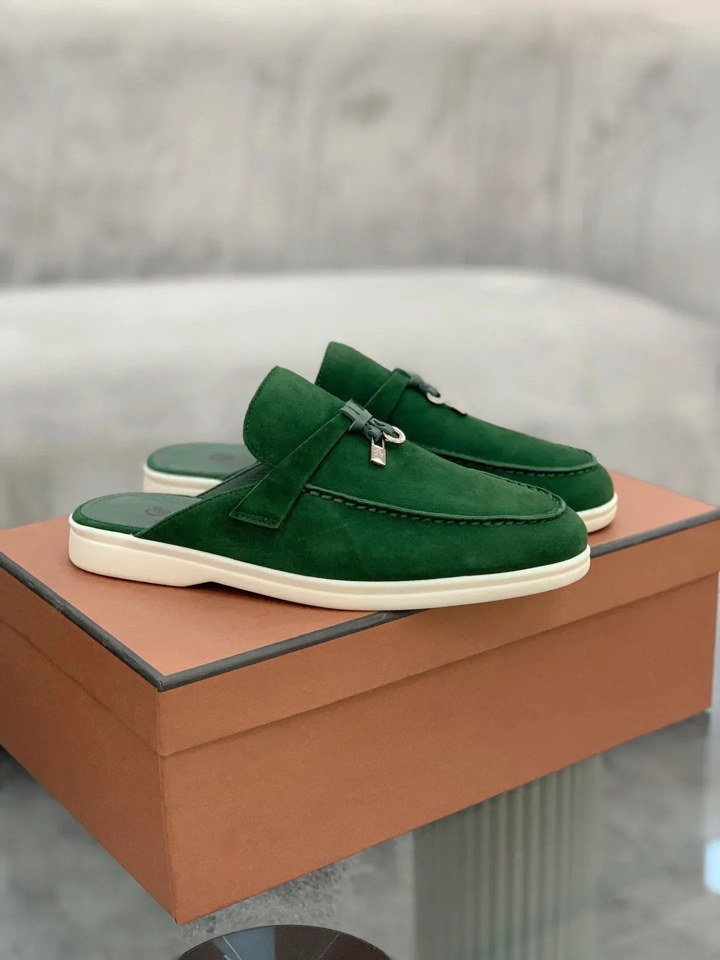 Suede leather women's loafers luxury casual women's shoes comfort shoes Mary Jane shoes rubber soles women's flat loafers