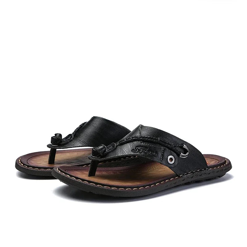 Men Handmade Braided Rope Flip-flops Mixed Colors Low Gang Summer Casual Outdoor Breathable Beach Shoes Non-slip Oxfords Slides
