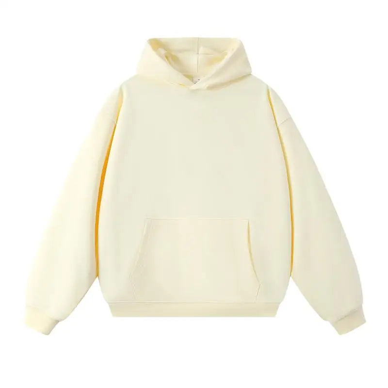 750g Terry Hooded Sweatshirt Autumn Winter Style Drop Shoulder Loose Trendy Pullover Hoodie Casual Solid Color Jacket Unisex