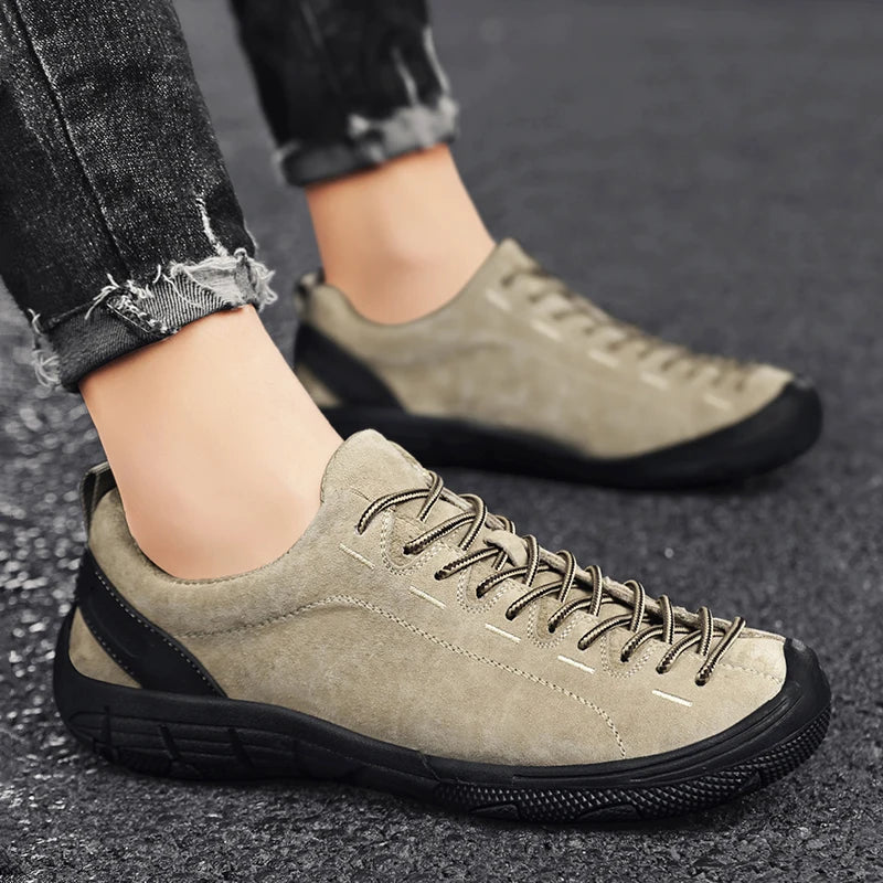Khaki New Outdoor Walking Hiking Shoes High-quality Outdoor Casual Sports Shoes Climbing Large Size 47 Lightweight Rubber Man