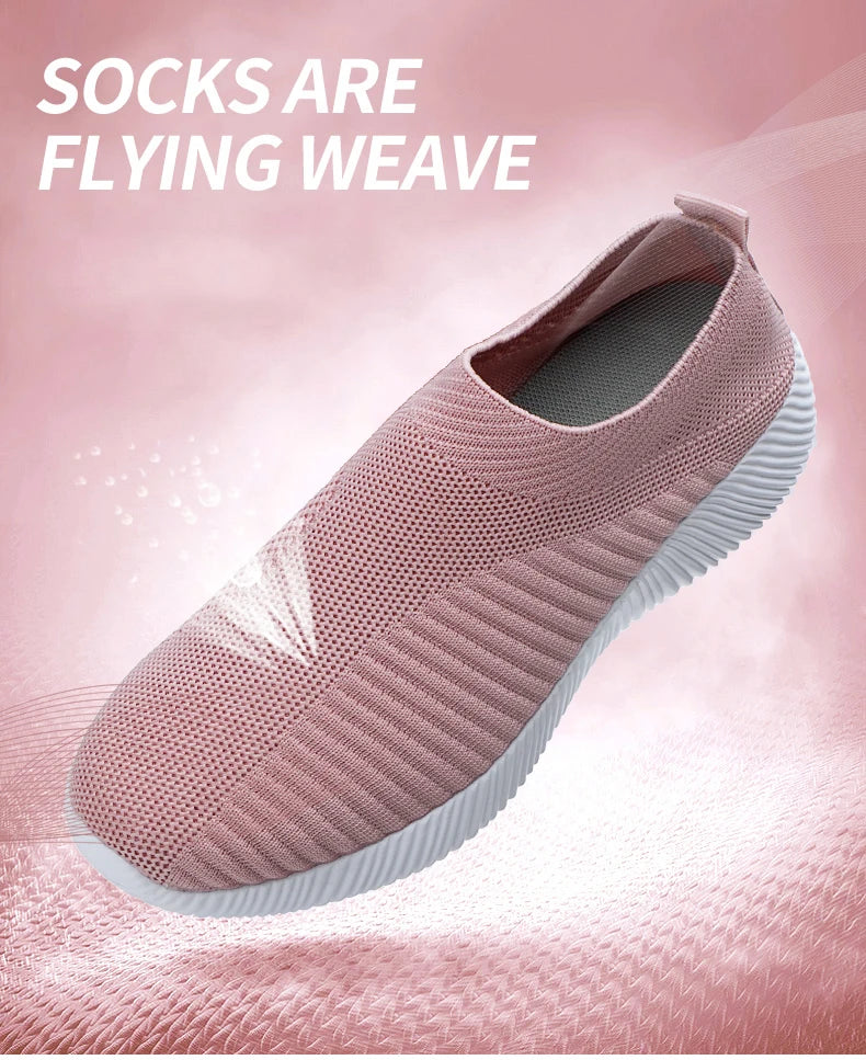 New Pink Women Shoes Soft Sneakers Lightweight And Comfortable Women Slip On Lazy Loafers Walking Shoes For Women Size 36-42