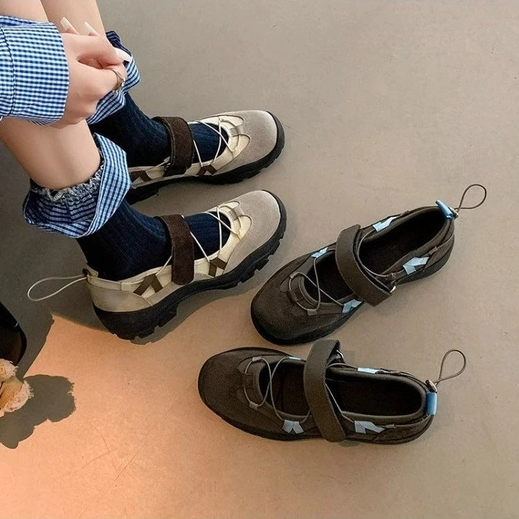 Casual Sports Mary Jane Shoes Autumn New Retro Round Toe Shallow Mouth Soft Sole Non-slip Single Shoes