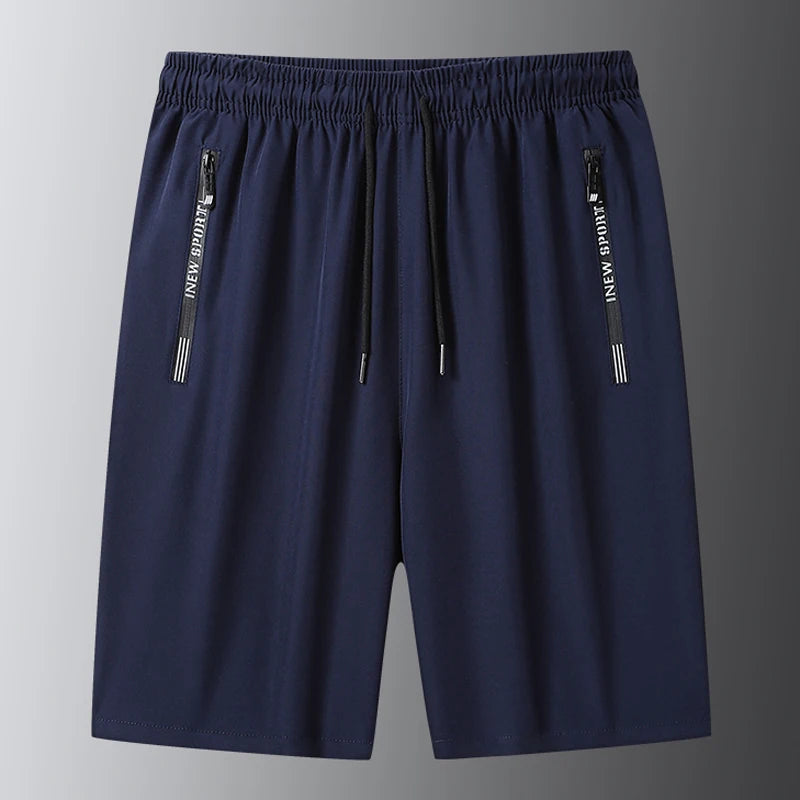 Solid Men's Beach Shorts Sports Short Pants Jogging Running Quick Dry Board Shorts Men Summer Thin Zipper Pockets Loose Bottom