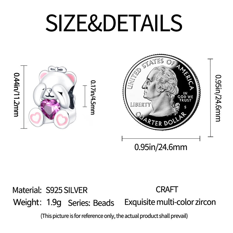 S925 Sterling Silver Owl Squirrel Bear Hedgehog Cute Animal Series Creative Charms Beads Fit Pan Original Bracelets DIY Jewelry