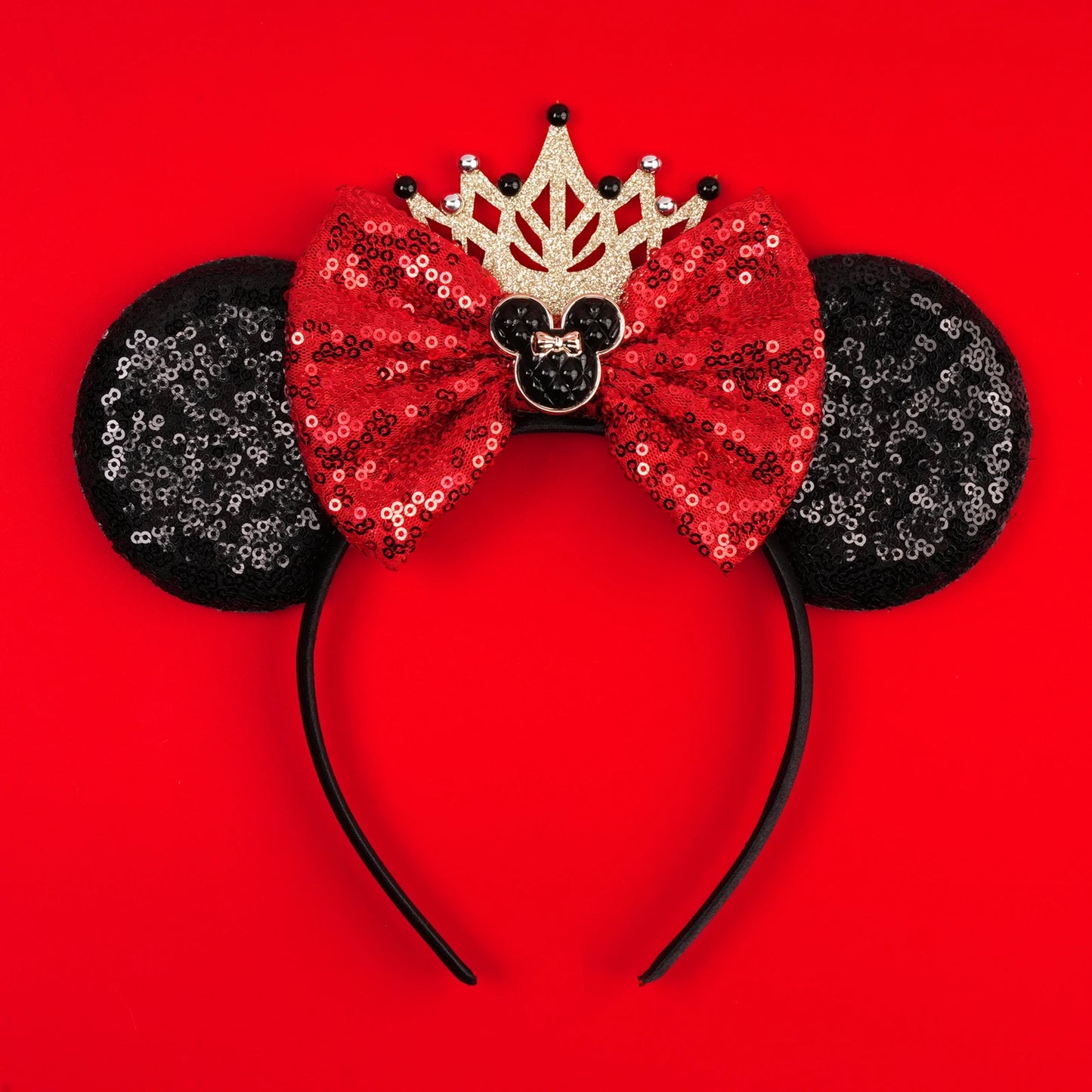 2025 New Halloween Mickey Mouse Ears Headbands Sequins Hair Bow Women Festival Party Cosplay Hairband Gift Kids Hair Accessories