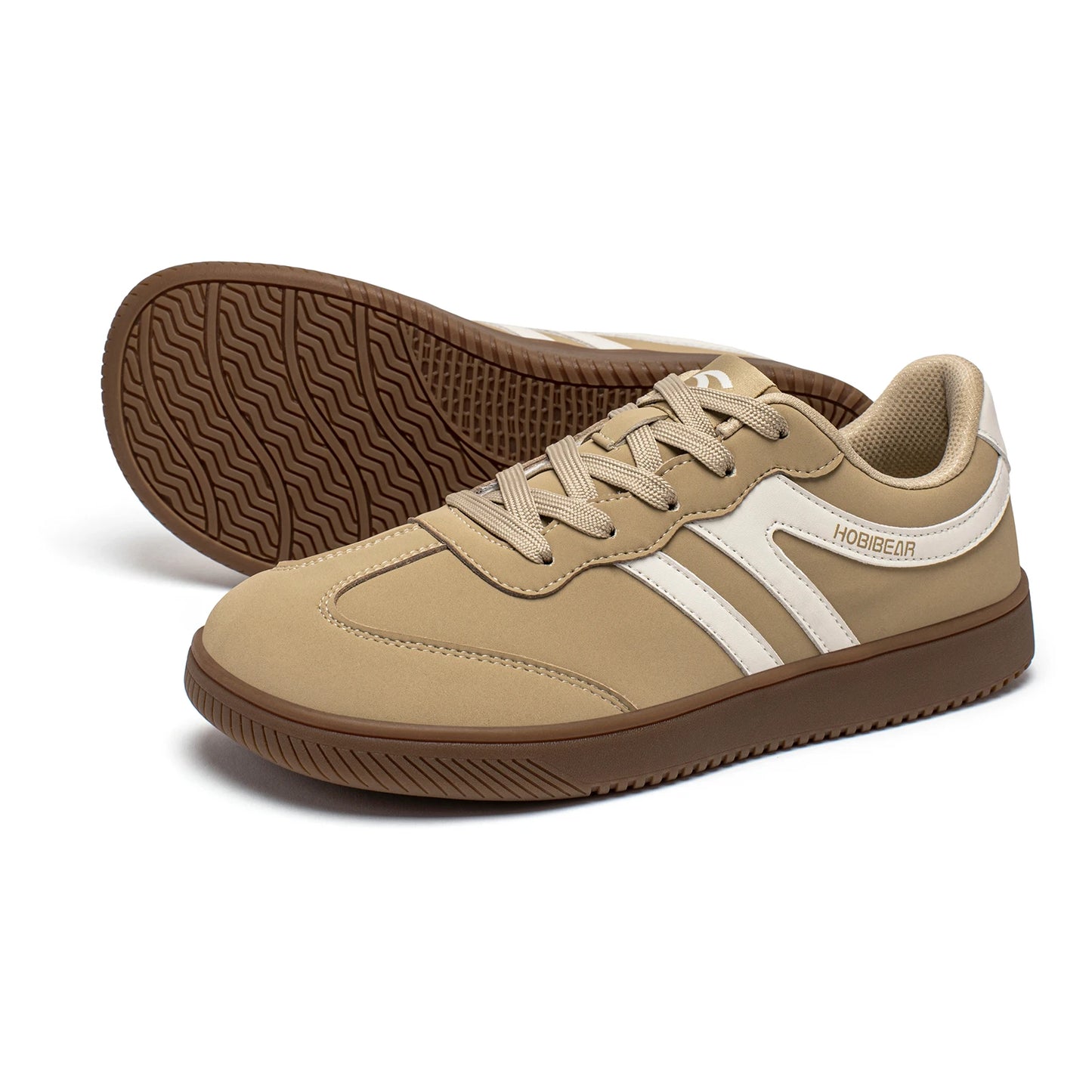 HOBIBEAR Unisex Wide Toe Shoes Artificial Leather Sneakers Casual Lace Up Retro Fashion Shoes for Women Men