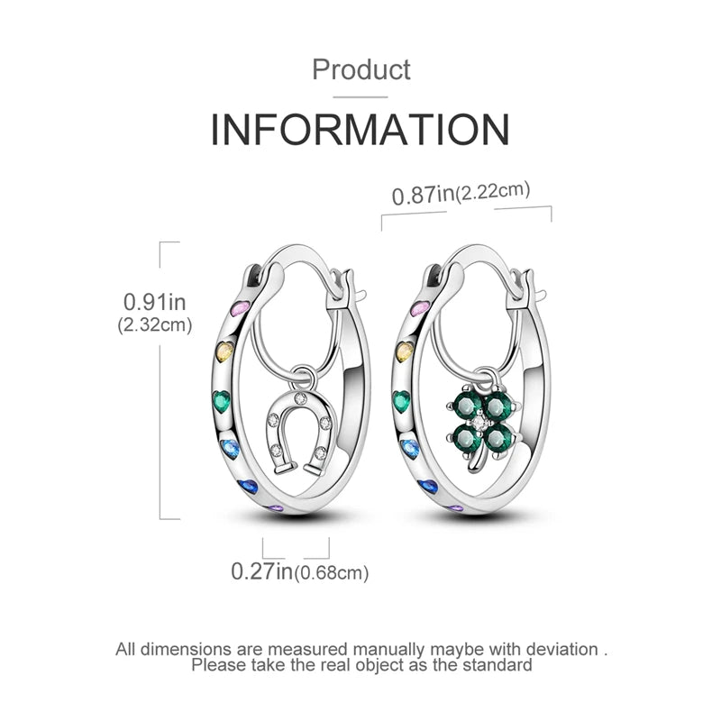 925 Sterling Silver Colored Zirconium Stars Hoop Earrings For Women Jewelry Anniversary WeddingMaking Jewelry Gift