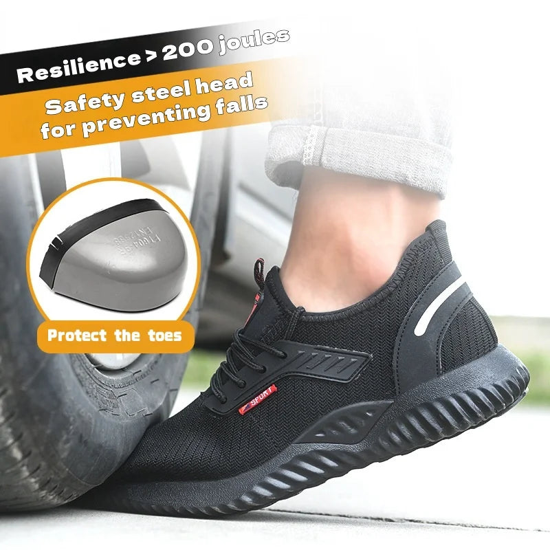 Men's Steel Safety Work Shoes Durable and Stylish Protective Steel Boots for Heavy Duty Comfortable Construction Factory