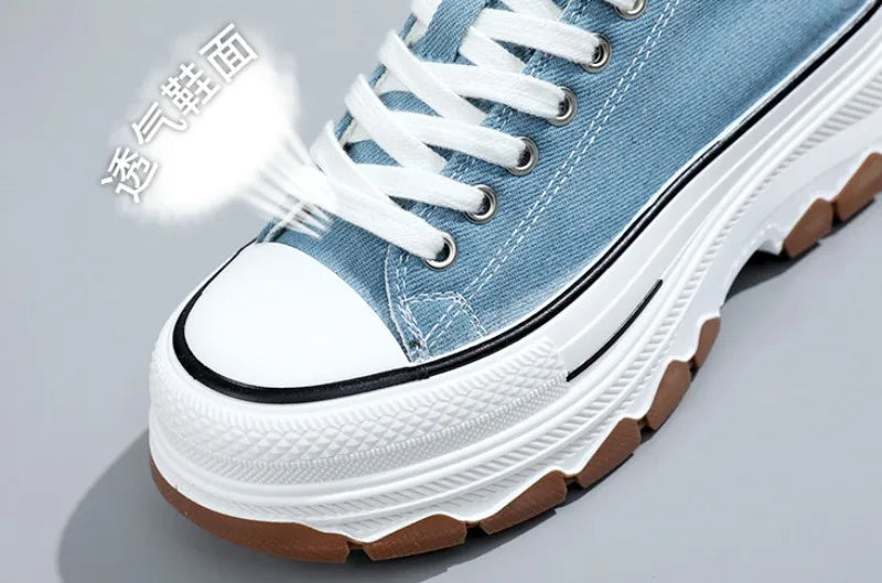 Summer Hot Sale Women's Canvas Shoes Fashion Breathable Platform Sneakers Female Flats Shoe Korean Trendy All-match Casual Shoes