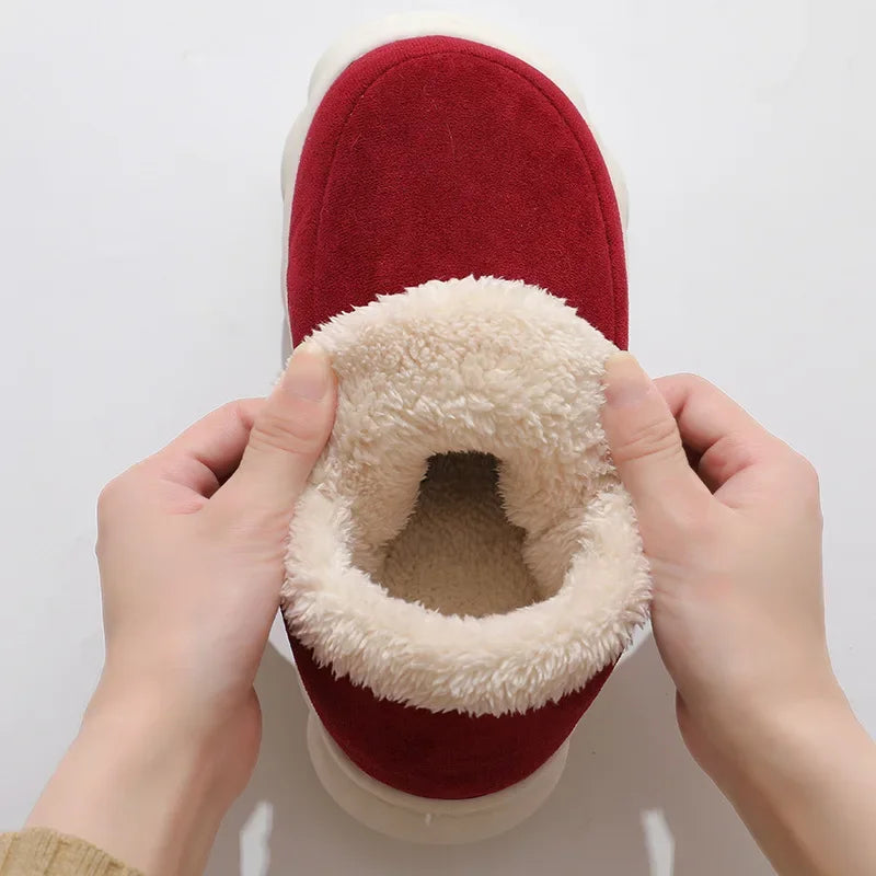 Winter Women Shoes Casual House Shoes For Men 2025 Outdoor Warm Cotton Shoes For Women Indoor Plush Padded Slippers Female