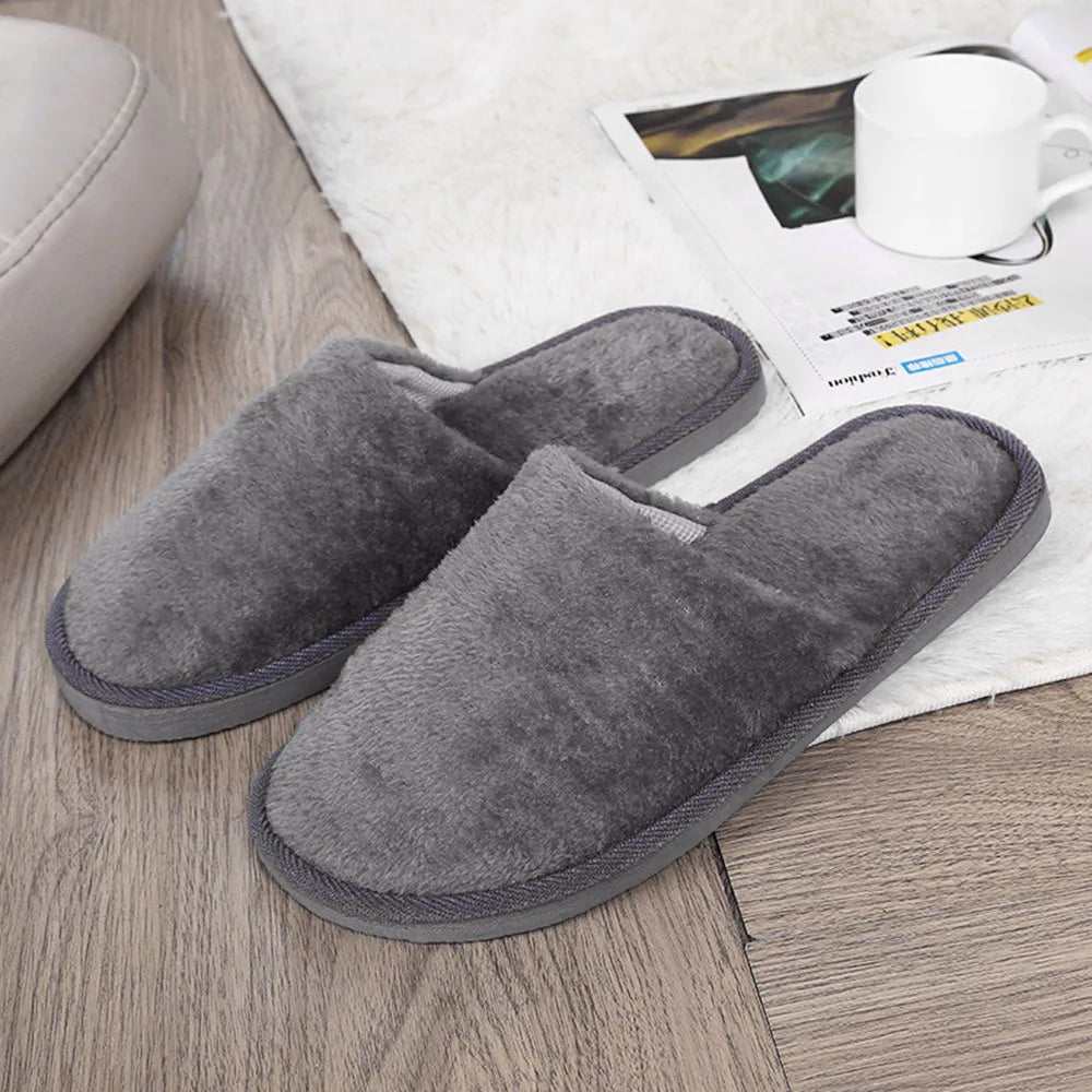 Men's solid color Plush Home Slippers Cute Autumn Winter Cotton Warm Slipper Kids Women Stuffed Doll Indoor Shoes New Year Gift