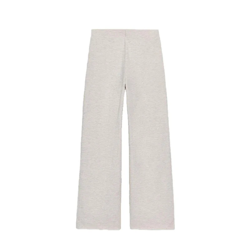 Casual Knitted Pant Suit Women Solid V-neck Full Sleeve Button Jacket Wide Trouser 2025 Autumn Fashion 2 Pieces Set Lady Outfits