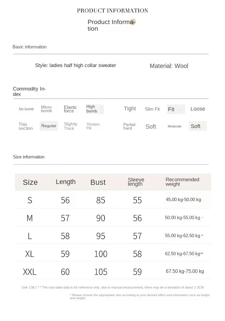 2024 New Line Of Garment Hollowed Out Half Height Women's High-grade Woolen Sweater 100% Pure Wool Multi-color Option WQ
