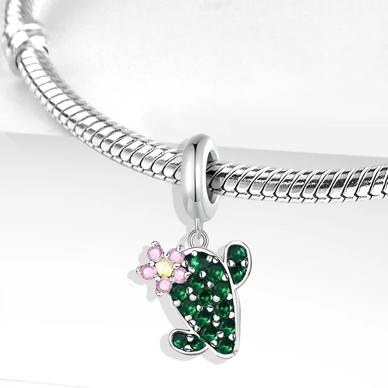 Fit Pan 925 Original Bracelets Love Heart Flower Four Leaf Clover Turtle 925 Silver Charms Beads DIY Birthday Jewelry Gift