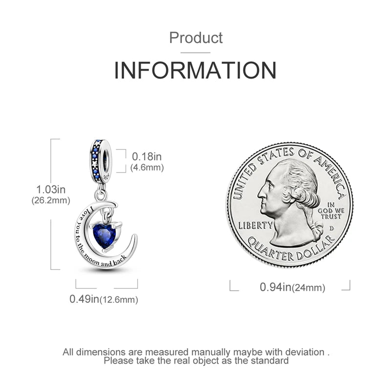 Original 925 Sterling Silver Love Heart Family Charm Beads Pendant Fit Bracelet Charm Women DIY Jewelry Gift