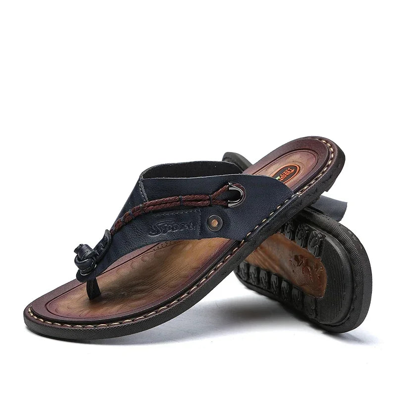 Men Handmade Braided Rope Flip-flops Mixed Colors Low Gang Summer Casual Outdoor Breathable Beach Shoes Non-slip Oxfords Slides