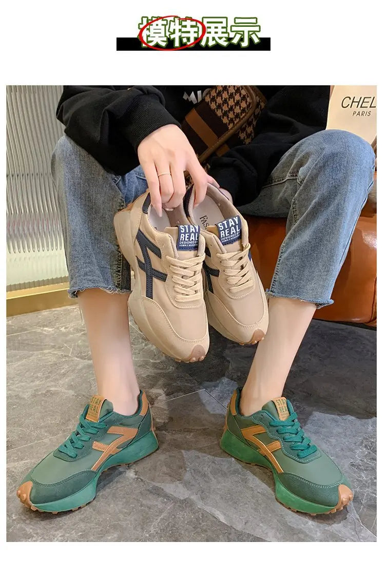 Comfort Women's Sneakers Fashion Womens Thick-soled Boots Breath Women Casual Shoes Wear-resistant Non-slip Womens Running Shoes