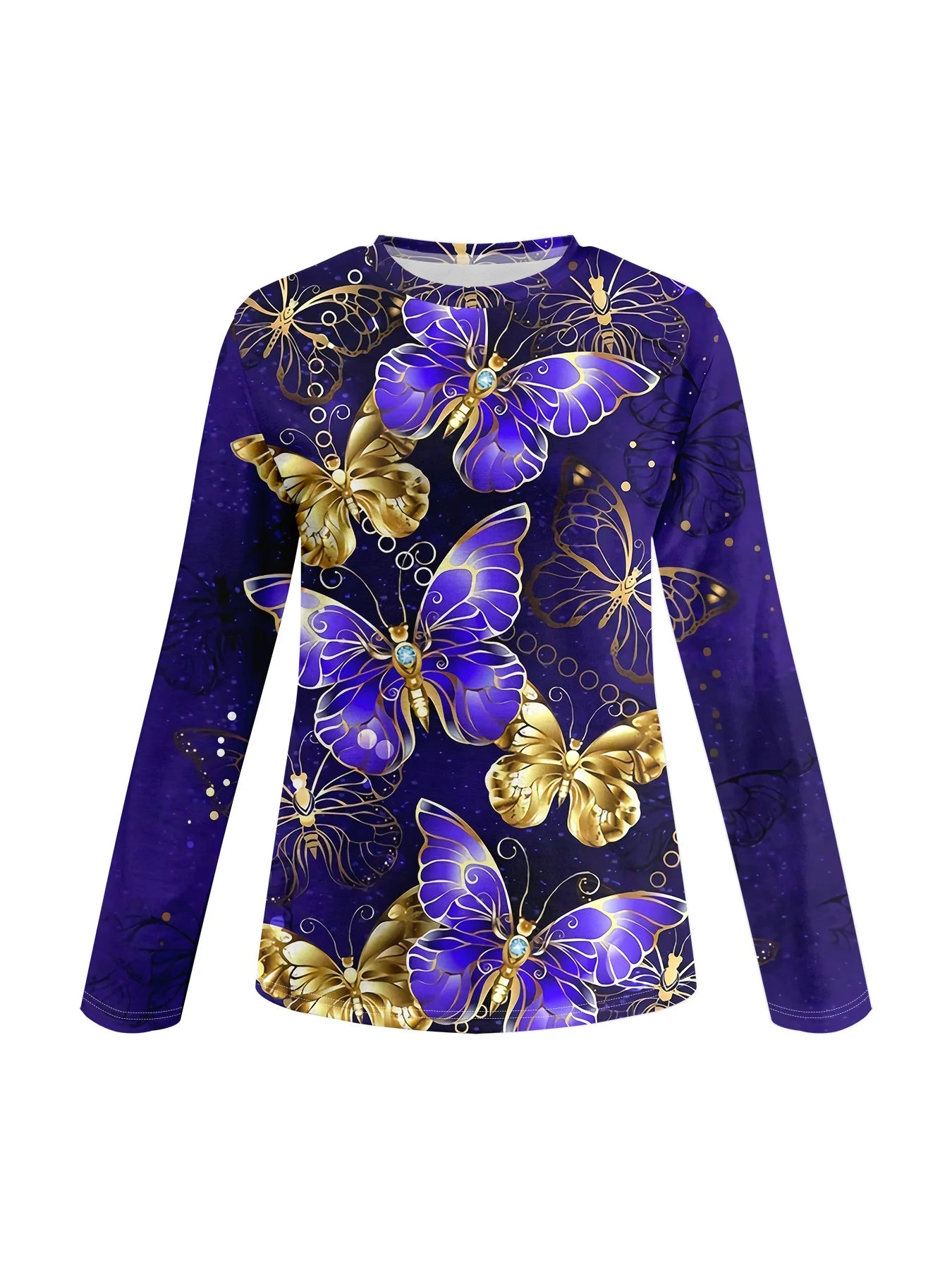 2025 Autumn and winter new fashion round neck long sleeve printed elegant casual loose hoodie