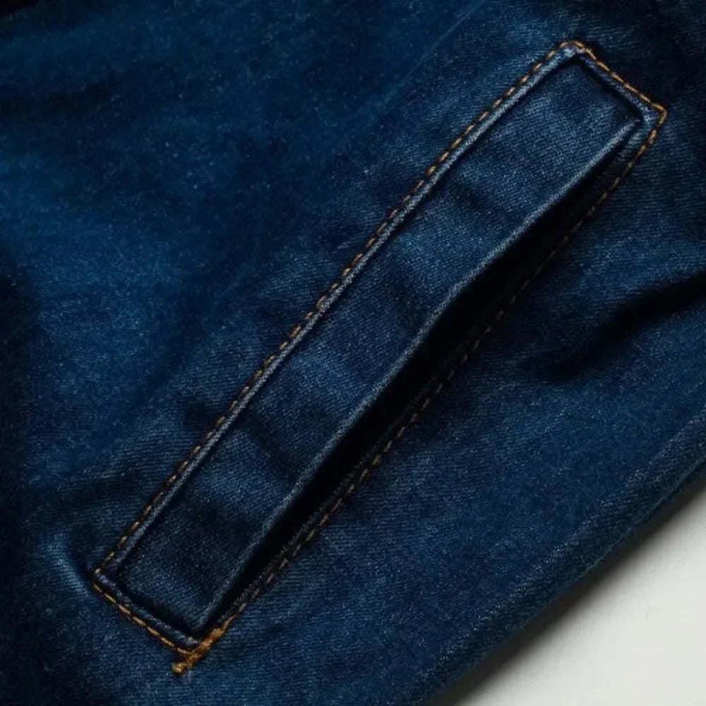 Vintage Button Up Jeans Dress Women Blue Lapel Denim Vestidos Winter Office Slim Long Sleeve Mid-Cuff Denim with Belt Long Dress