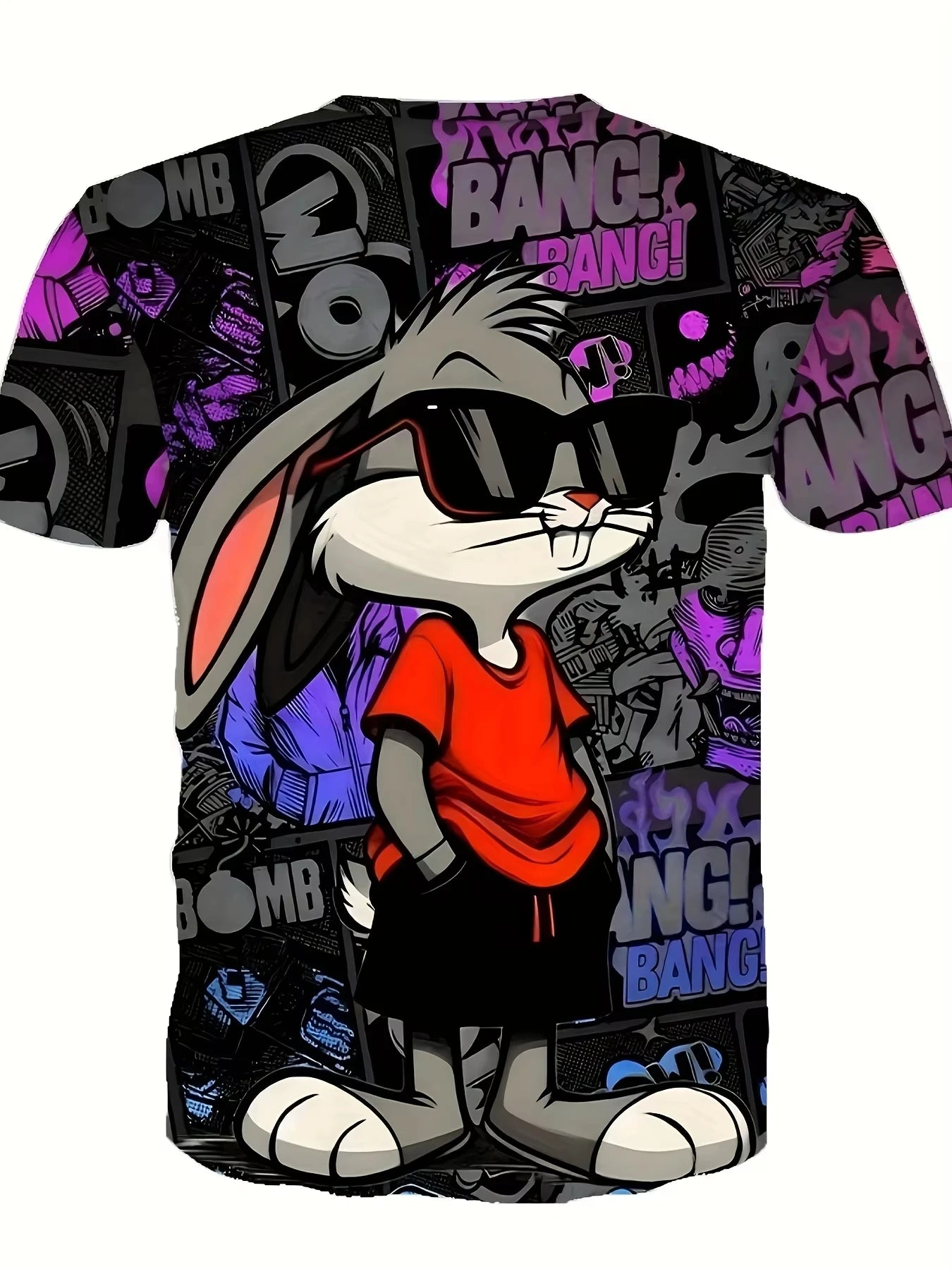 Cartoon Bugs Bunny Printed T-shirt Men Women Summer Funny Rabbit Short Sleeved Casual T Shirts Unisex Men‘s O-neck Tops Tees