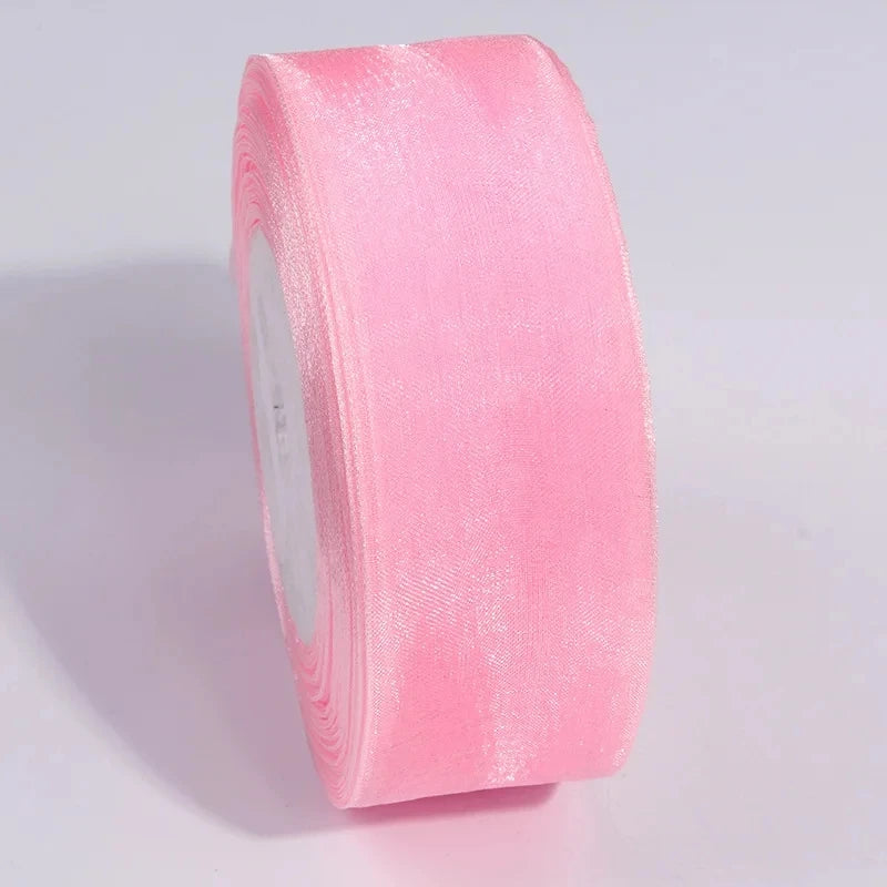 50 Yards Sheer Chiffon Ribbon Organza Lace Ribbons For DIY Crafts Christmas Halloween Wedding Decoration Gift Wrapping Fabric
