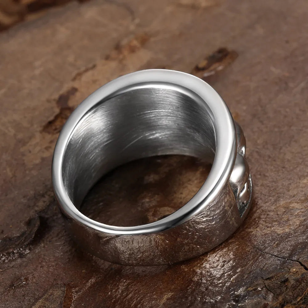 100% stainless stell Retro Vintage Gothic Death Skull Skeleton Cocktail Party Biker Statement Halloween Ring
