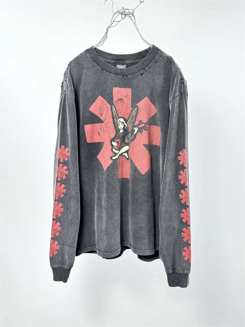 Vintage Rock Band SAINT L/S 25AW Long Sleeves Washed T Shirt Men Women Tee Tops T-Shirts