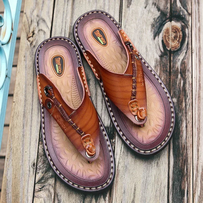 Men Handmade Braided Rope Flip-flops Mixed Colors Low Gang Summer Casual Outdoor Breathable Beach Shoes Non-slip Oxfords Slides