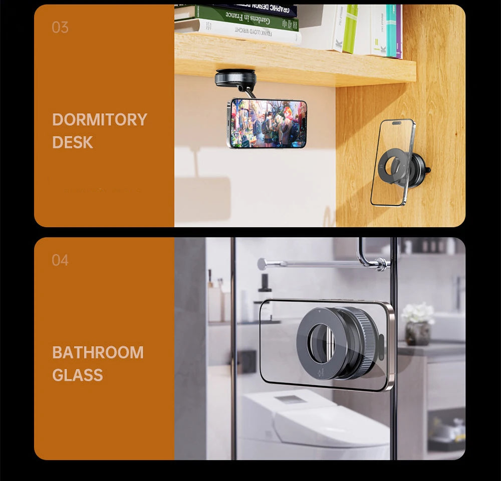 360° Rotation Car Dashboard Holder Magnetic Suction Cup Holder Foldable Kitchen Lazy Phone Bracket For iPhone Android Smartphone