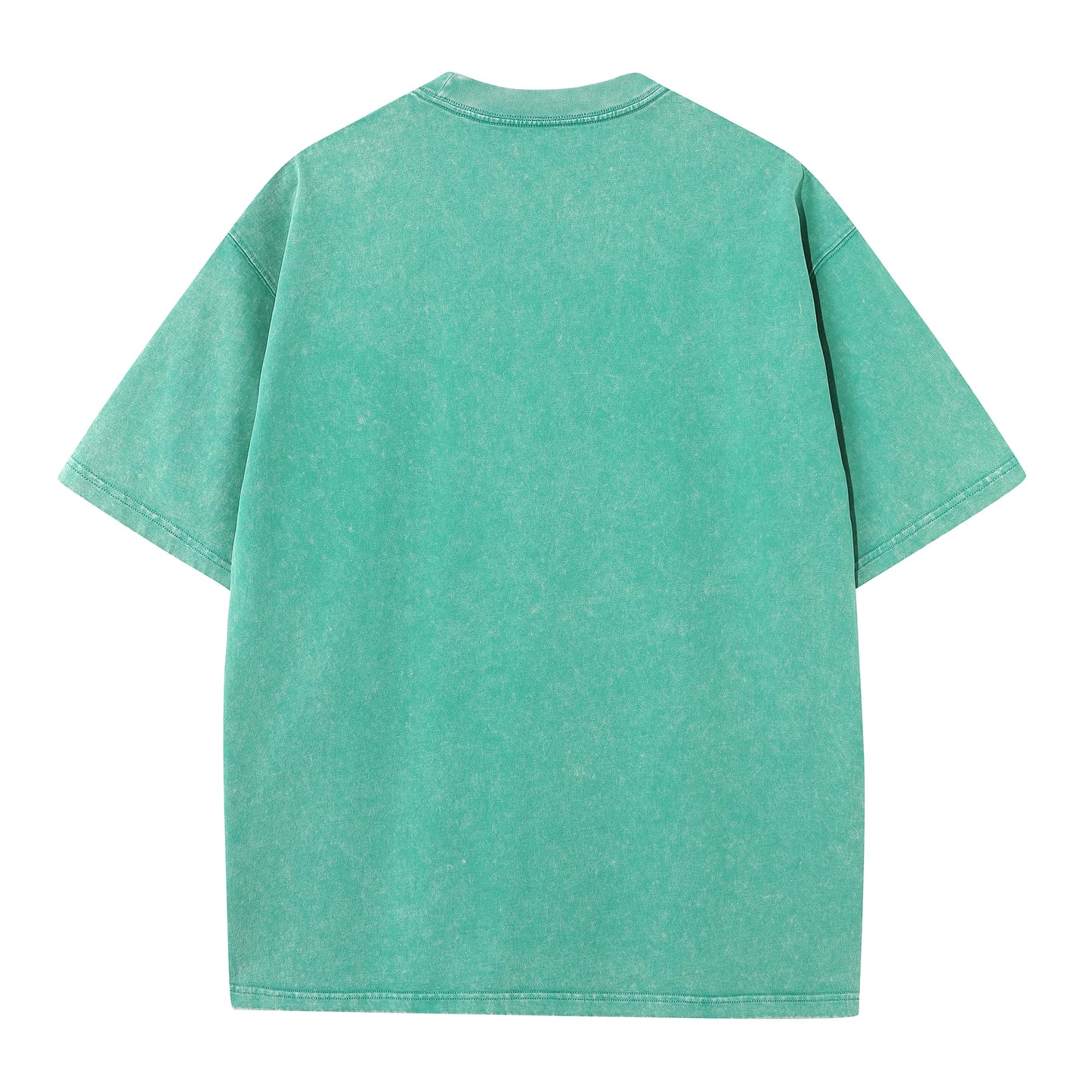 Men's summer pure cotton distressed retro drop shoulder T-shirt solid color loose casual breathable men's casual T-shirt tops