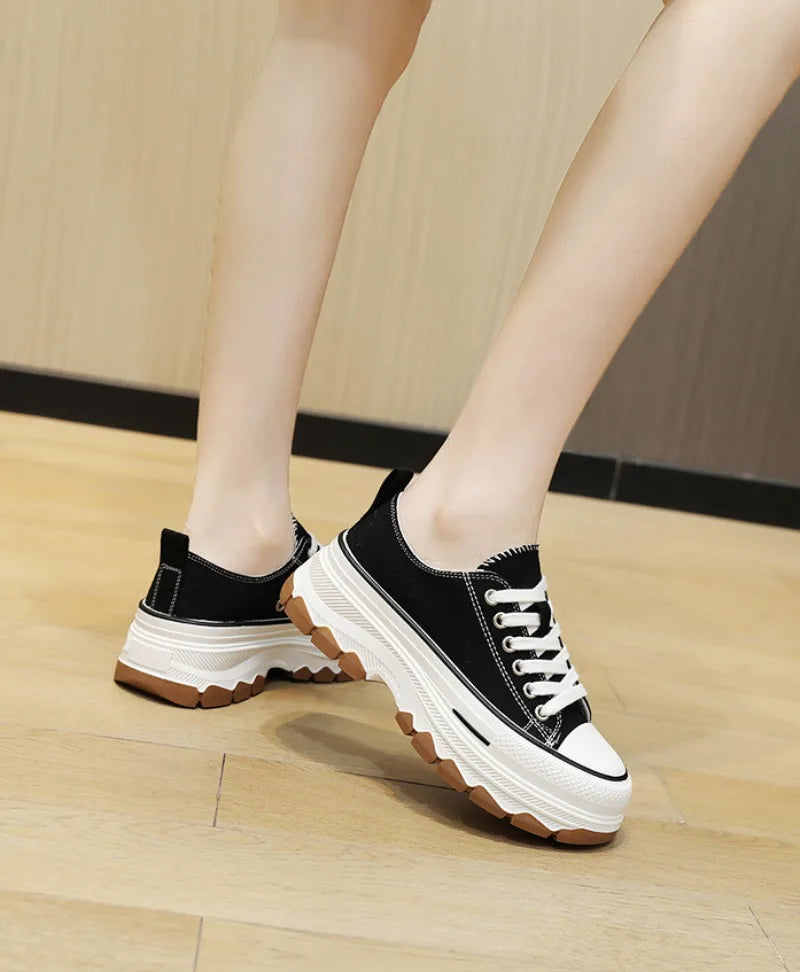 Summer Hot Sale Women's Canvas Shoes Fashion Breathable Platform Sneakers Female Flats Shoe Korean Trendy All-match Casual Shoes