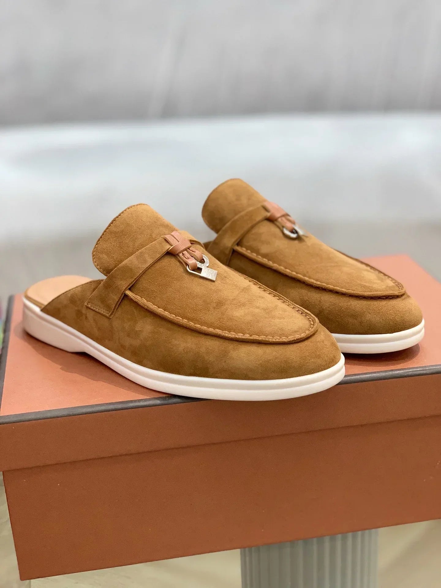Suede leather women's loafers luxury casual women's shoes comfort shoes Mary Jane shoes rubber soles women's flat loafers