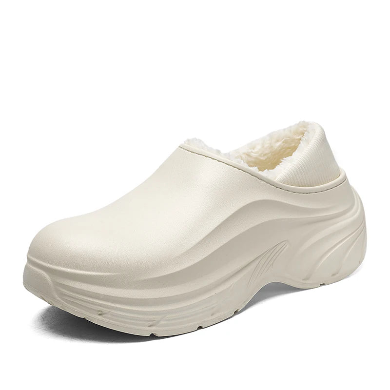 Unisex Home Slipper 2024 New Winter Waterproof EVA Slippers Plush Warm Lining Man House Warm Clogs High Quality Women Shoe