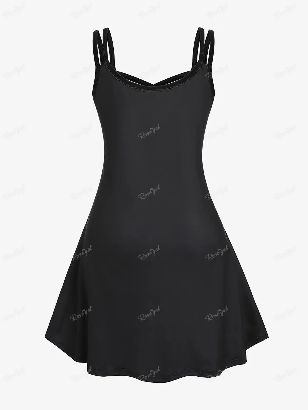 ROSEGAL Halloween 3D Printed Dresses Plus Size Crisscross Skull Print Dress Summer Casual Sleeveless Vestidos 5XL