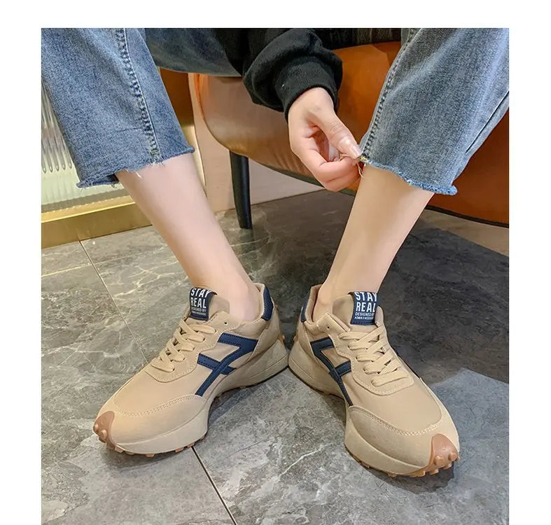 Comfort Women's Sneakers Fashion Womens Thick-soled Boots Breath Women Casual Shoes Wear-resistant Non-slip Womens Running Shoes