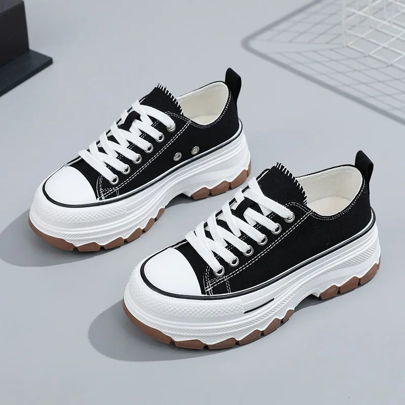 Summer Hot Sale Women's Canvas Shoes Fashion Breathable Platform Sneakers Female Flats Shoe Korean Trendy All-match Casual Shoes