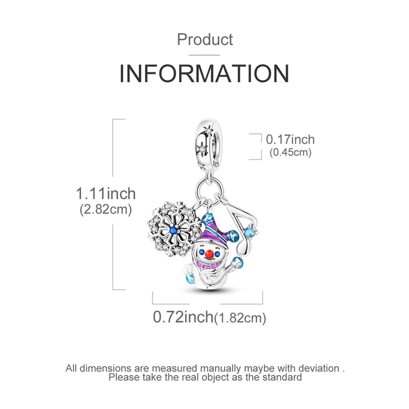 New Fireplace Snowman Sweater Sweet Romantic Christmas Winter Theme Charms Beads Fit Pan 925 Original Bracelets DIY Fine Jewelry