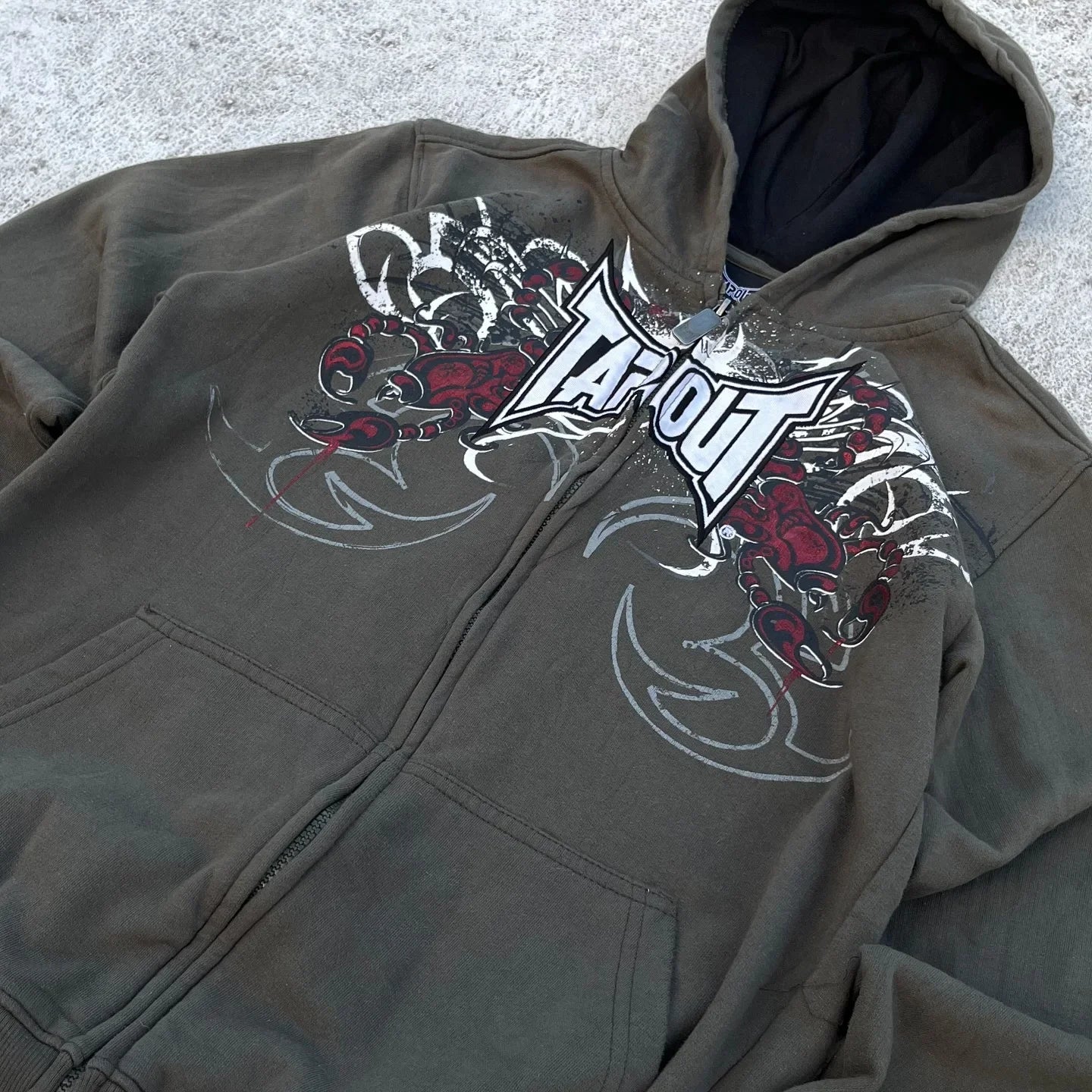 American Hip Hop letter Tapout Zipper Hoodie Super Dalian Hoodie Y2K Sweatshirt Men And Women Printed Embroidered Street Clothes