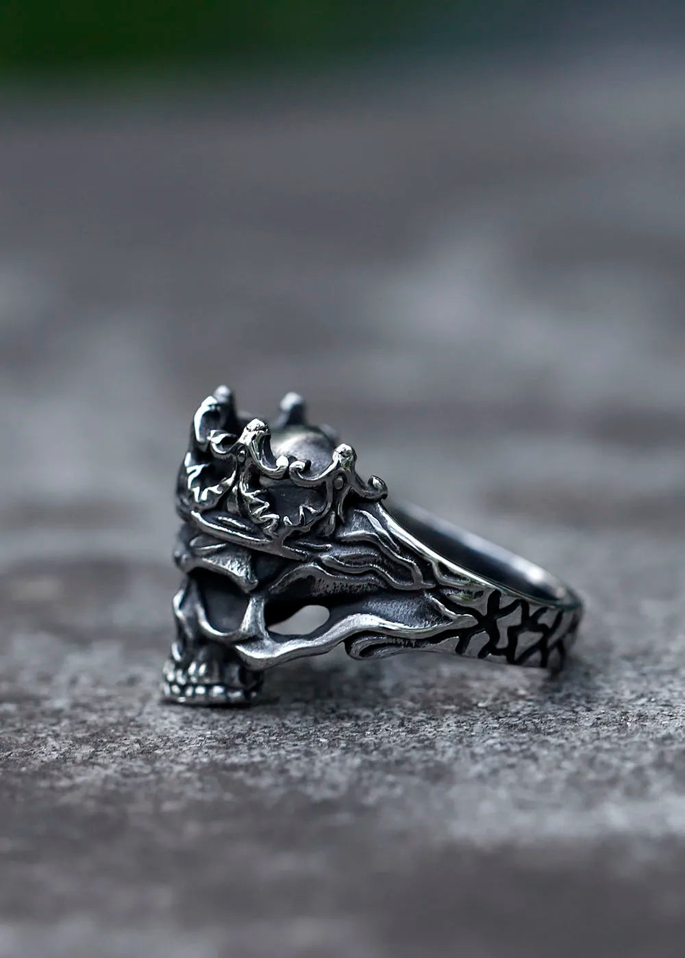 2022 NEW Men's 316L stainless steel rings Vintage Halloween Gothic Calvarium Skull punk ring fashion jewelry free shipping